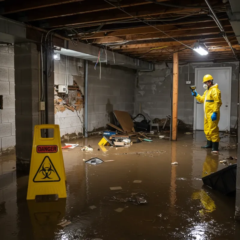 Flooded Basement Electrical Hazard in Eunice, NM Property