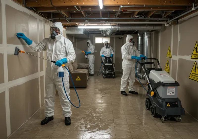 Basement Moisture Removal and Structural Drying process in Eunice, NM